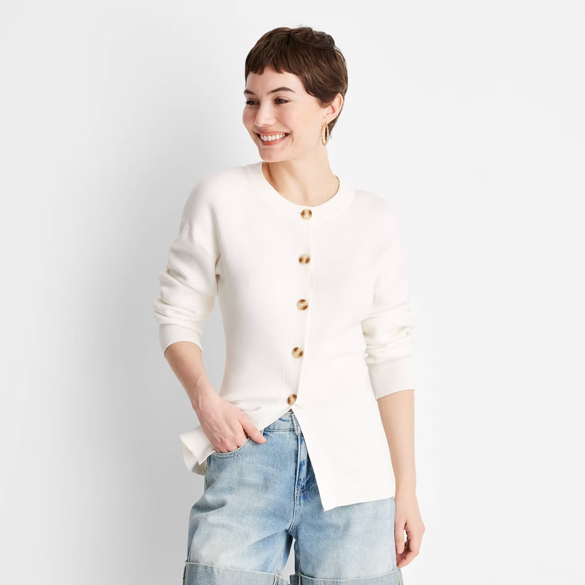 Women's Long Sleeve Nipped Waist Cardigan - Future Collective | Target