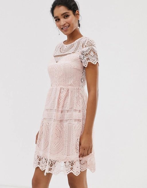 Liquorish lace overlay mini dress with open back detail | ASOS (Global)