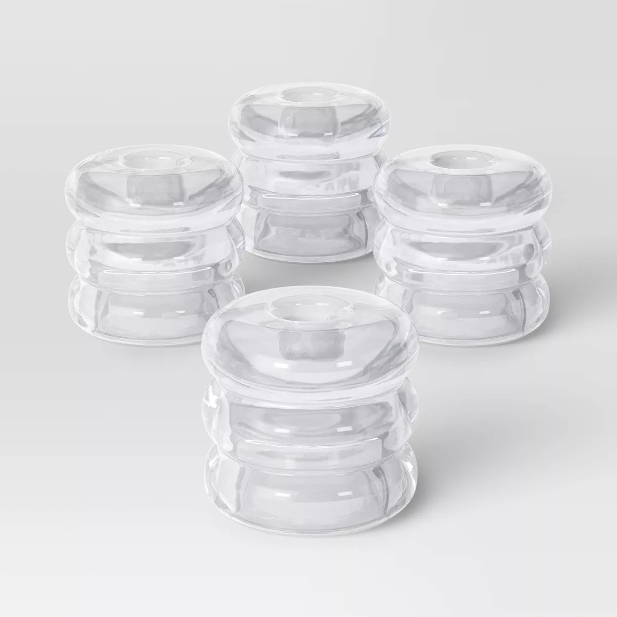 4pk Bubble Glass Taper Candle Holder Clear - Room Essentials™ | Target