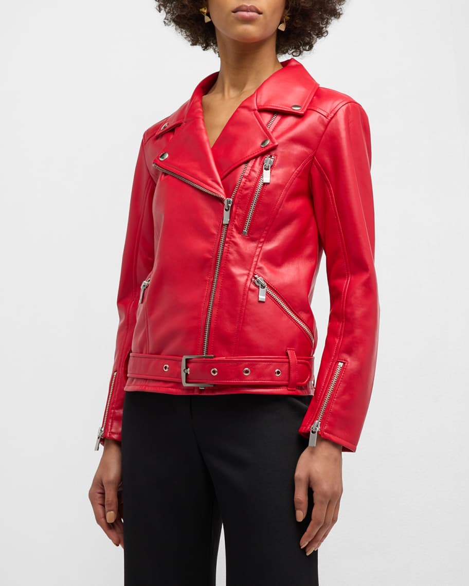 Brando Recycled Leather Boyfriend Jacket | Neiman Marcus