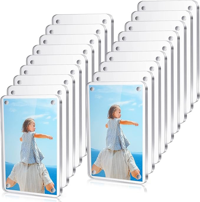 18 Pcs Acrylic Fridge Magnetic Frame 2 x 3, Mini Double Sided Refrigerator Magnet Picture Frame C... | Amazon (US)
