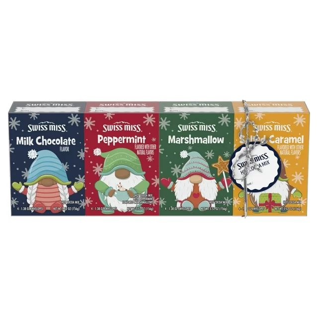 Swiss Miss Holiday Gnomes Assorted Flavor Hot Cocoa Gift Pack, 5.52 oz, 4 Count Cartons | Walmart (US)