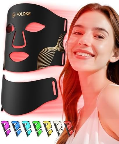FOLOKE LED Light Therapy Mask Skin Care, 103 3-in-1 Fusion LED Beads, LEDs face mask & neck mask ... | Amazon (US)