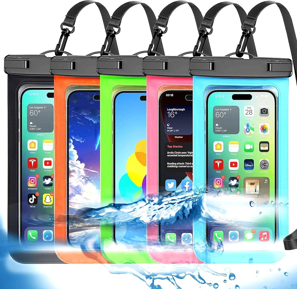 Up to 8.3" 5 Pack Multicolor Universal Waterproof Phone Pouch, Phone Waterproof Case Dry Bag,Prot... | Amazon (US)