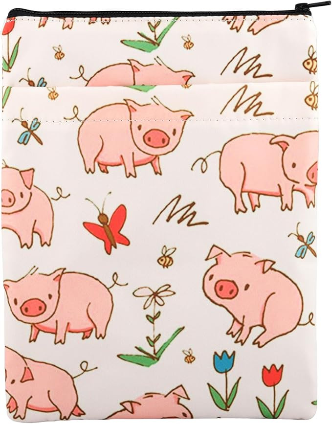 JNIAP Pig Book Sleeve Pig Book Cover Pink Pig Book Sleeve Pig Lover Gifts Cartoon Animal Print Bo... | Amazon (CA)