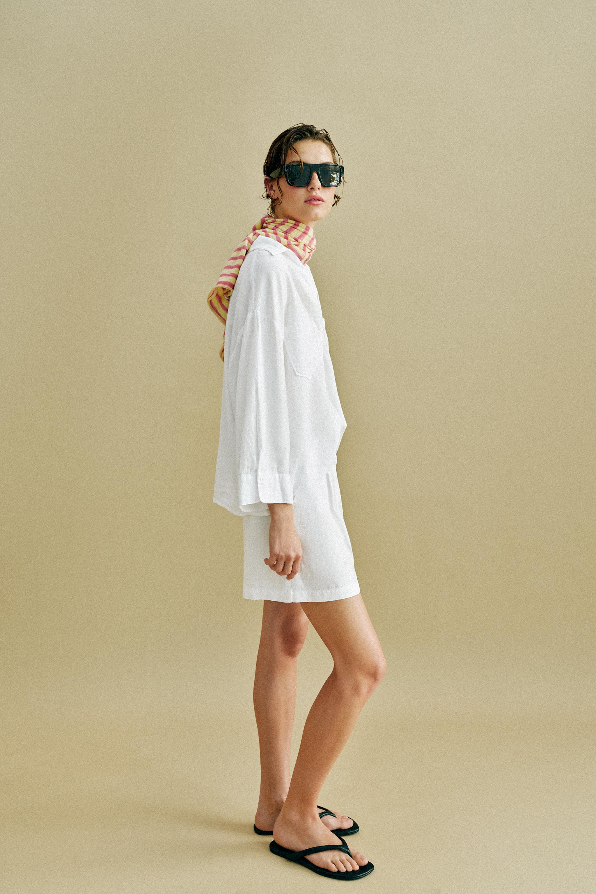 FLOWY LINEN BLEND SHIRT | Zara US