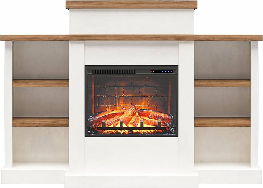 Ameriwood Home Gateswood 64 Inch Electric Fireplace with Mantel, Replaceable Fireplace Insert Hea... | Amazon (US)