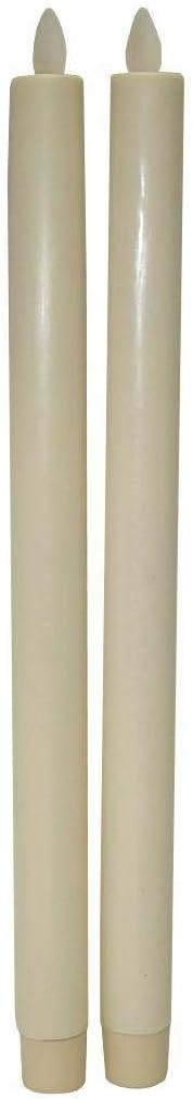 Liown 16260-12" Ivory LED Battery Operated Wax Taper Candle with Timer (2 pack) | Amazon (US)