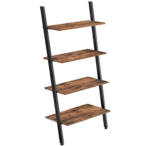 VASAGLE Industrial Ladder Shelf, 4-Tier Bookshelf, Storage Rack Shelves, for Living Room, Kitchen... | Amazon (US)