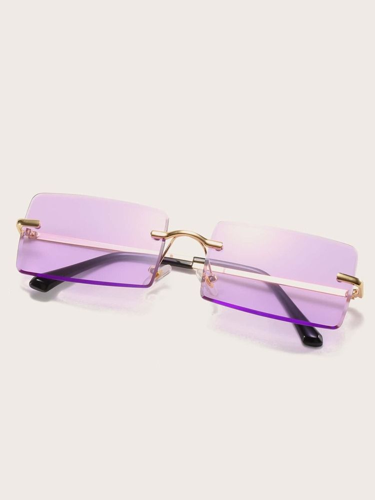 Tinted Lens Rimless Fashion Glasses | SHEIN
