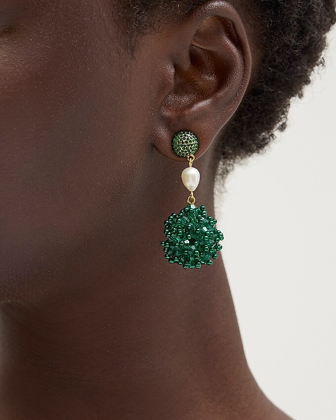 Crystal burst and freshwater pearl drop earrings | J. Crew US