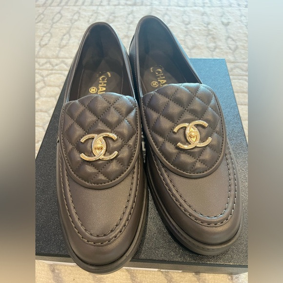 Chanel NEW IN BOX Moccasins dark brown Turnlock Loafers | Poshmark