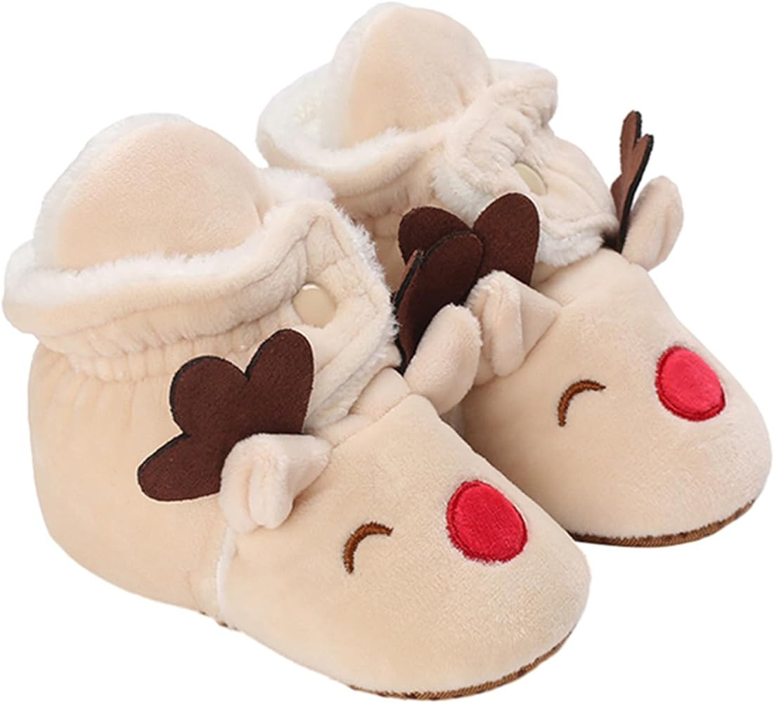 AvoDovA Infant Halloween Christmas Booties Soft Baby Pumpkin Santa Claus Winter Warm Fleece Slipp... | Amazon (US)