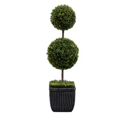 allen + roth 35-in Green Indoor Floor Boxwood Artificial plant | Lowe's
