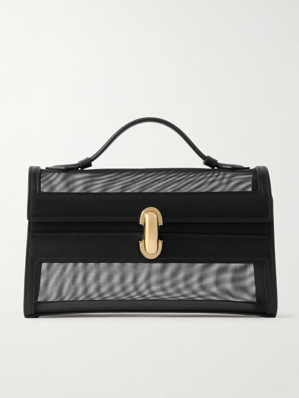 Savette - Symmetry Pochette Leather And Mesh Tote - Black | NET-A-PORTER (US)