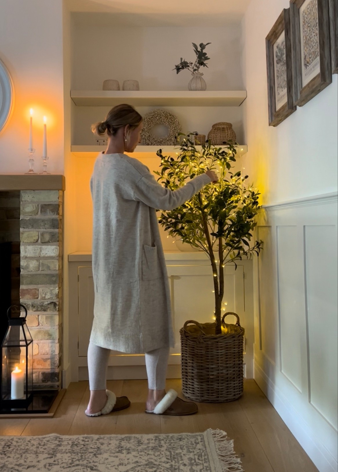 Bargain Faux Olive tree and baskets 