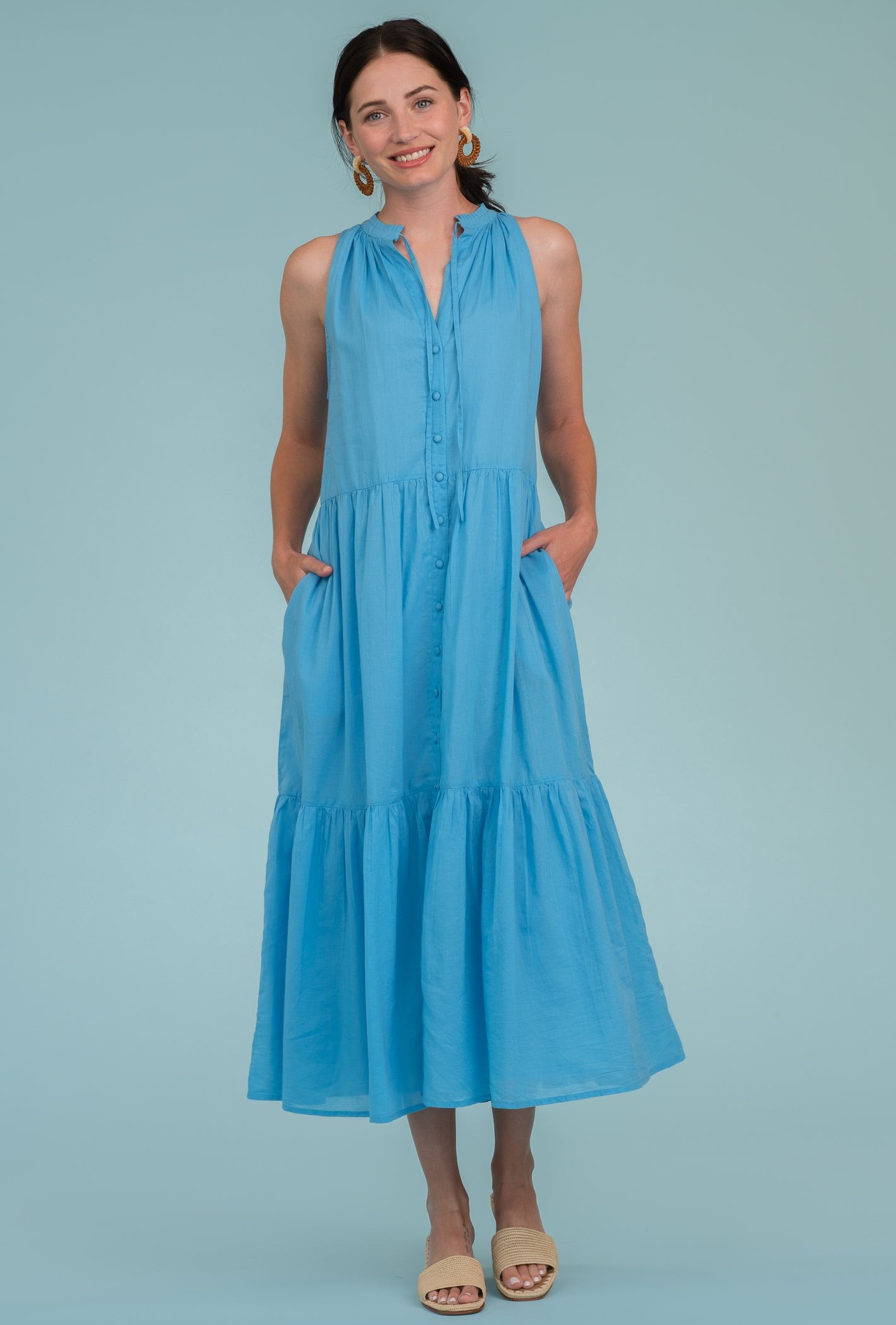 Ro Long Dress in Sky | Olivia James The Label