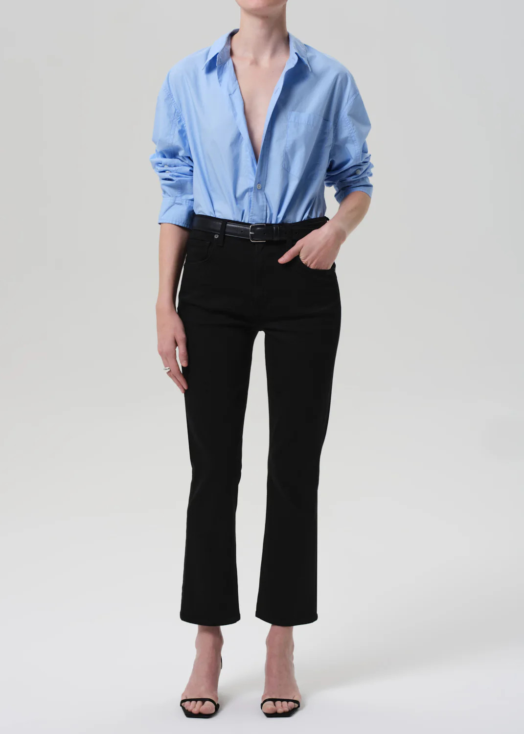 Isola Mid Rise Cropped Boot in Plush Black | Citizens of Humanity