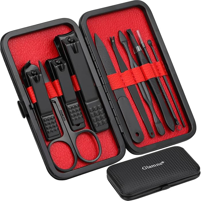 Manicure Set Nail Clippers Kit Professional Stainless Steel Nail Care Tools with Leather Travel C... | Amazon (CA)