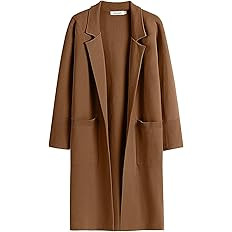 ANRABESS Cardigan for Women Oversized Open Front Sweater Coat Long Sleeve Lapel Blazer Jacket Fal... | Amazon (US)