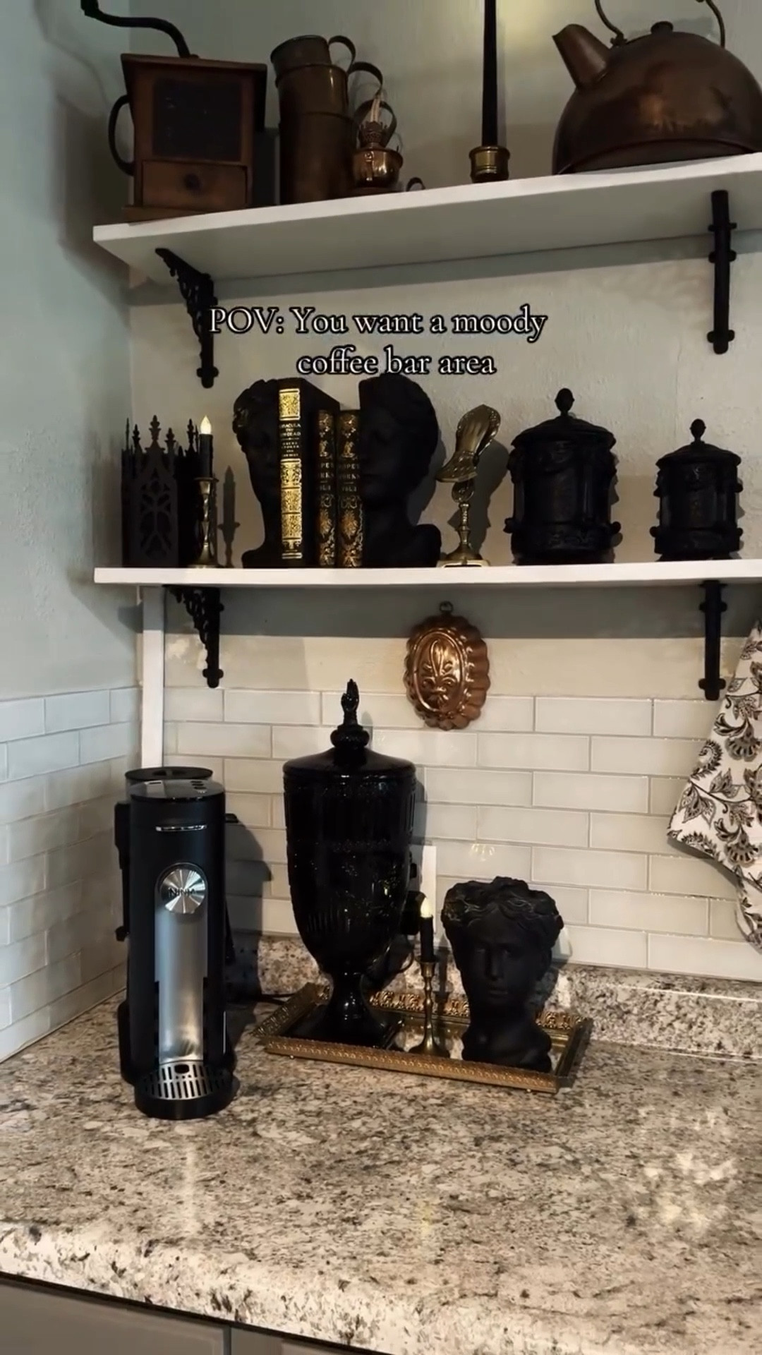 Moody coffeebar update #coffeebar #darkasthetics #darkdecor #moodcoffeebar #ninjacoffemaker