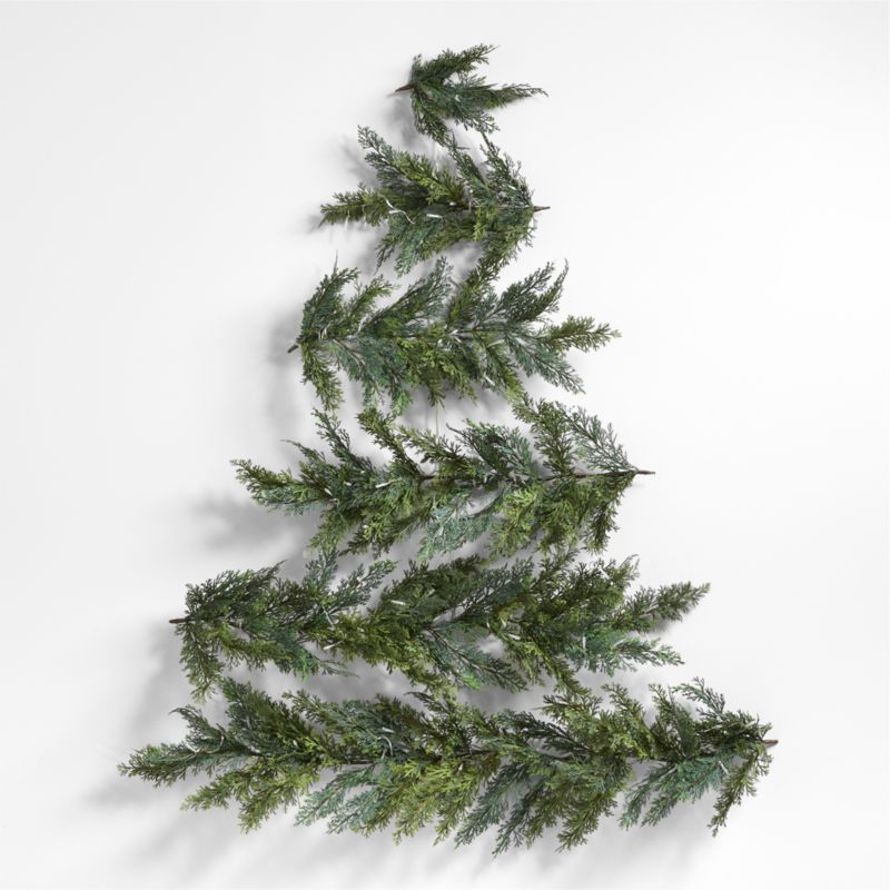 Faux Pre-Lit LED Wall Hanging Christmas Tree 58" | Crate and Barrel | Crate & Barrel