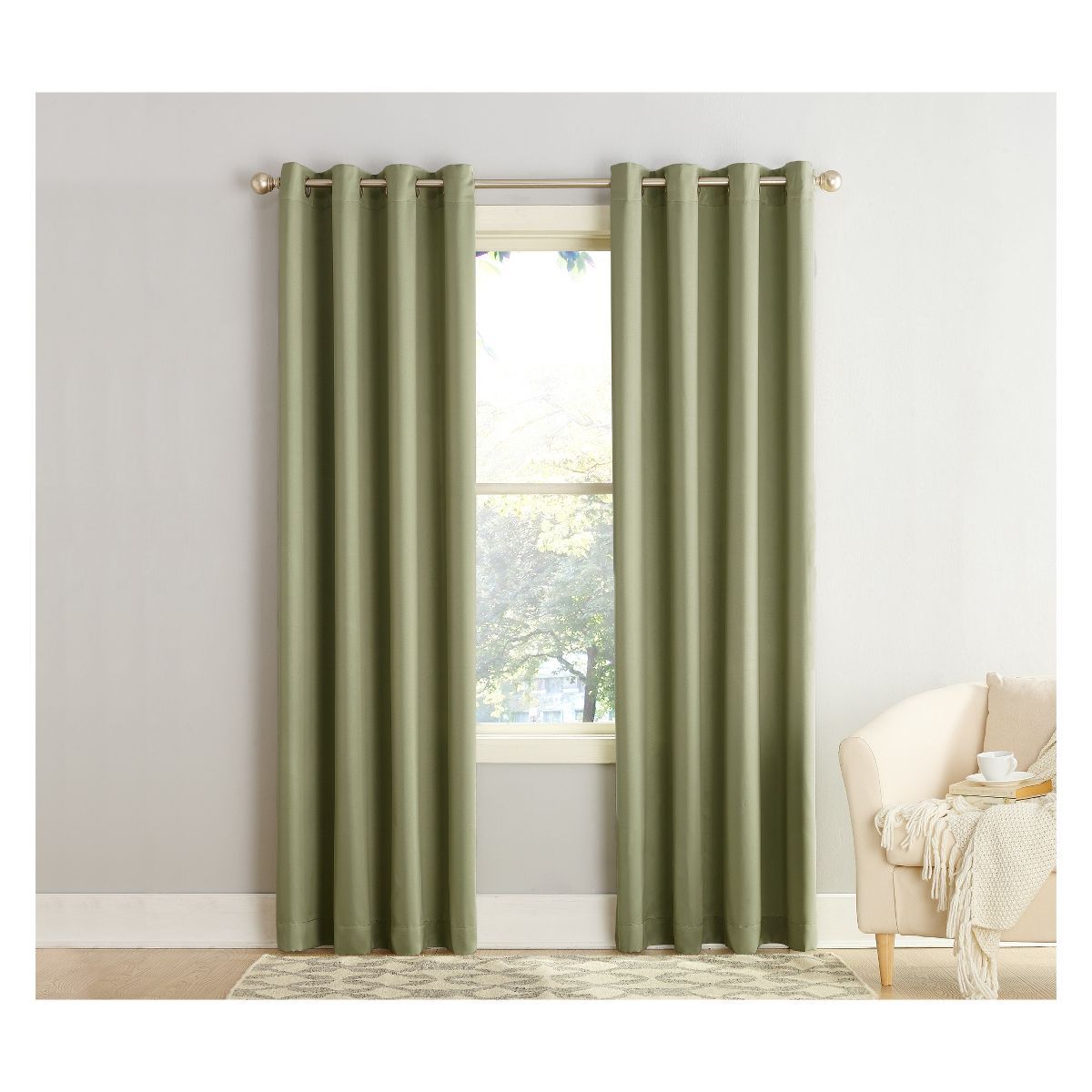 Seymour Grommet Top Room Darkening Window Curtain Panels - Sun Zero | Target