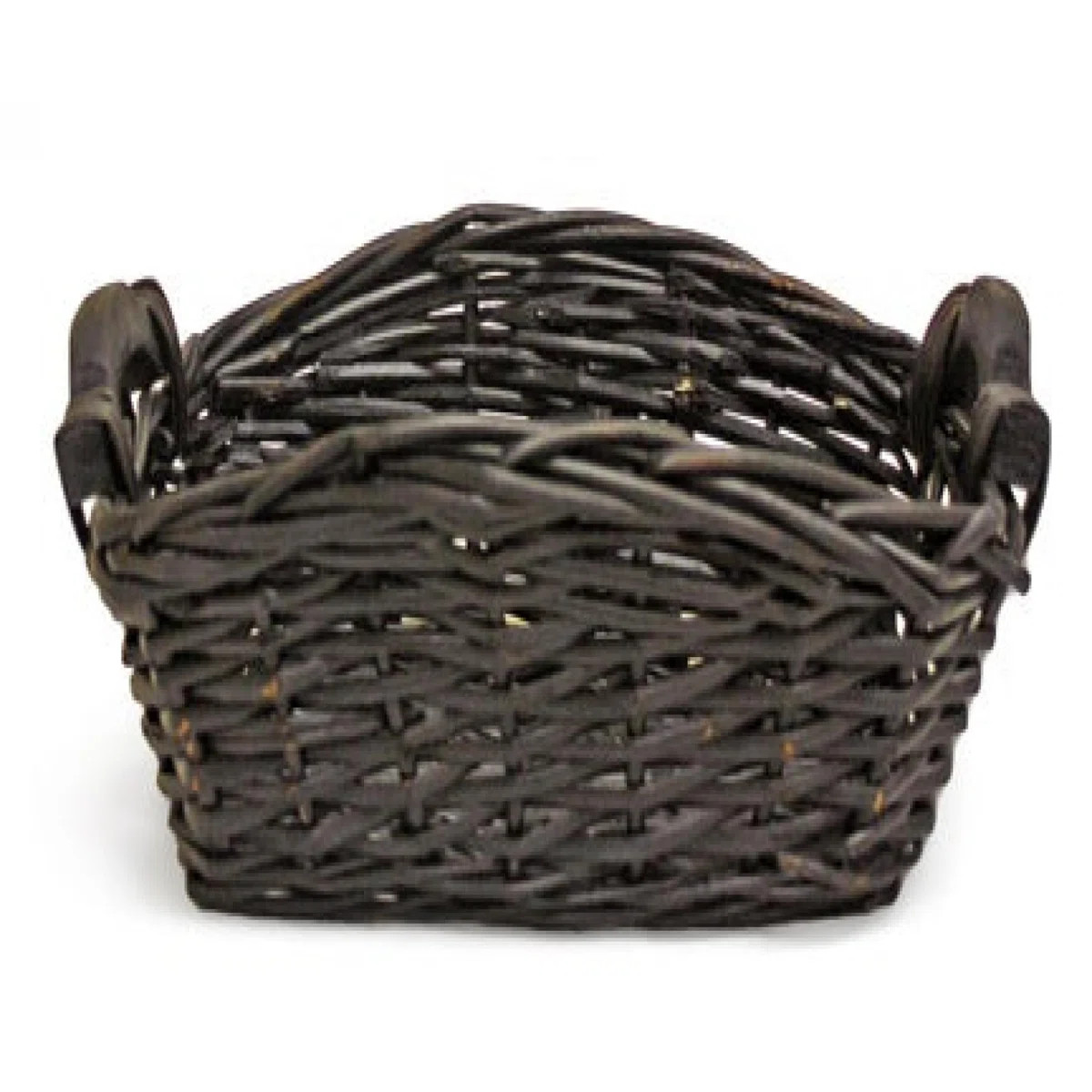 Dark Brown With Raised Sides Willow Basket | Wayfair North America