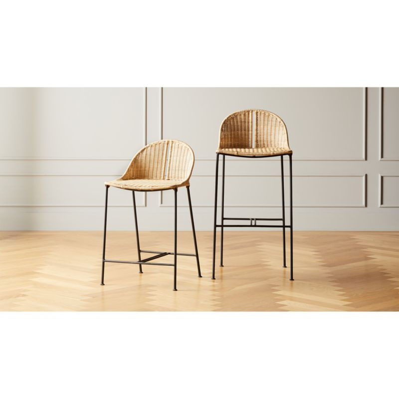 Cesta Rattan Bar Stools | CB2 | CB2