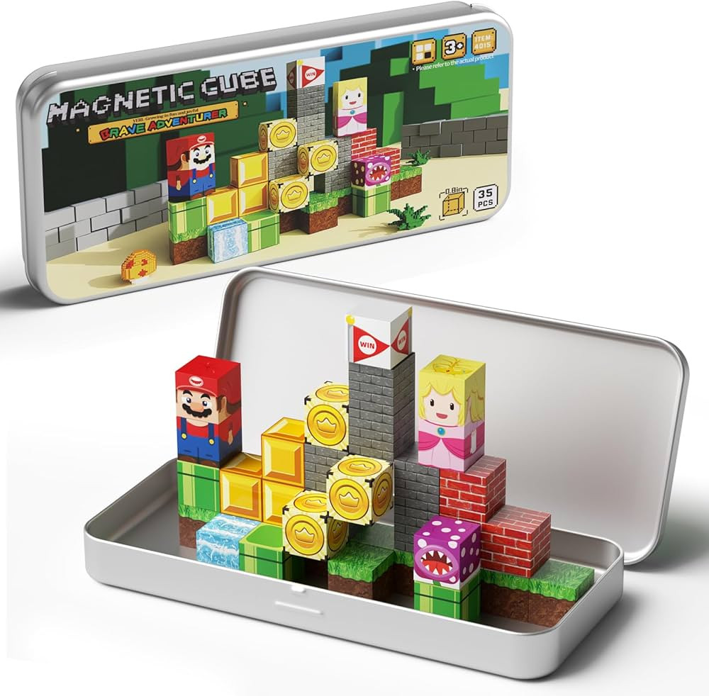 Magnetic Building Blocks Travel Toys for Kids Ages 4-8, Toddler Magnetic Cubes STEM Learning Set ... | Amazon (US)
