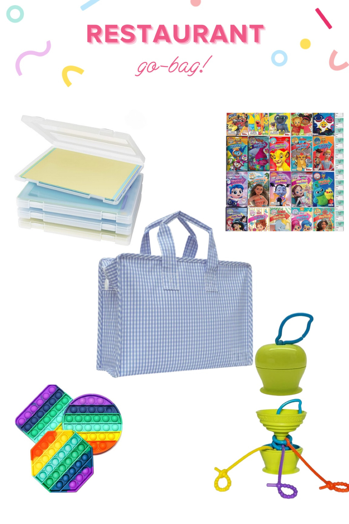 Heading out to eat this week? We always grab our restaurant go-bag to keep the girls entertained before the meal arrives! I make sure to include things they don’t get at home so it seems new and exciting when we’re out and about. I also stock it with wipes for messy fingers, diapers, and our favorite suction cup that stops bottles, pacifiers, and toys from hitting the ground. 

#LTKbaby #LTKkids #LTKfamily