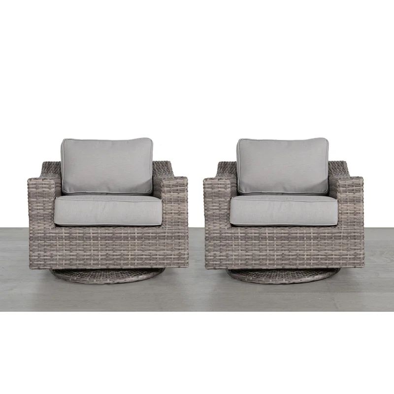 Shelton Fully Assembled Swivel Patio Chair with Cushions (Set of 2) | Wayfair Professional