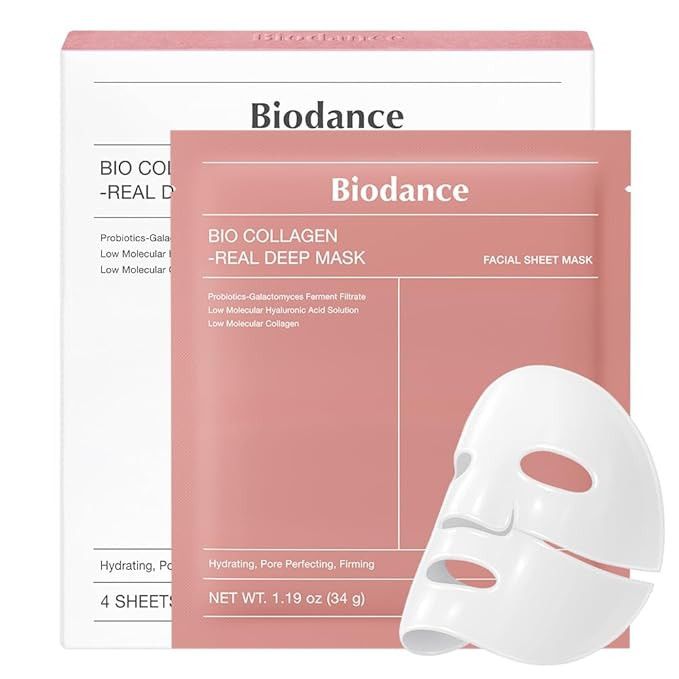 BIODANCE Bio-Collagen Real Deep Mask, Hydrating Overnight Hydrogel Mask, Pore Minimizing, Elastic... | Amazon (US)