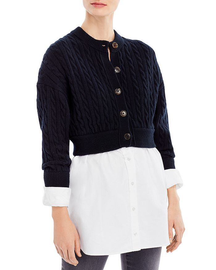Layered Look Cable Cardigan Top | Bloomingdale's (US)