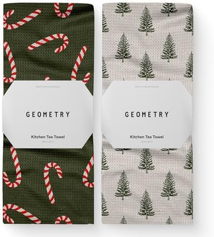GEOMETRY Christmas Kitchen Towels - Quick Dry Microfiber Cloth Dish Towels for Kitchen Drying - P... | Amazon (US)