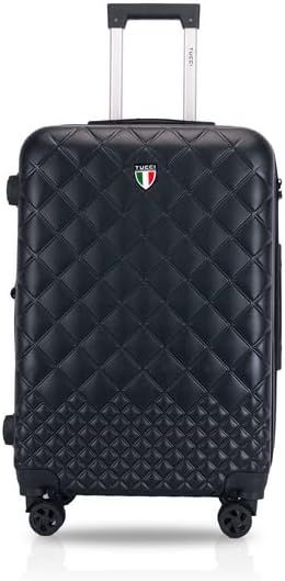TUCCI Italy Trapunta 24" Fashion Spinner Wheel Luggage Suitcase - Black | Amazon (US)