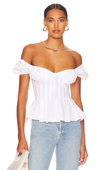 Larna Poplin Top in Orchid White | Revolve Clothing (Global)