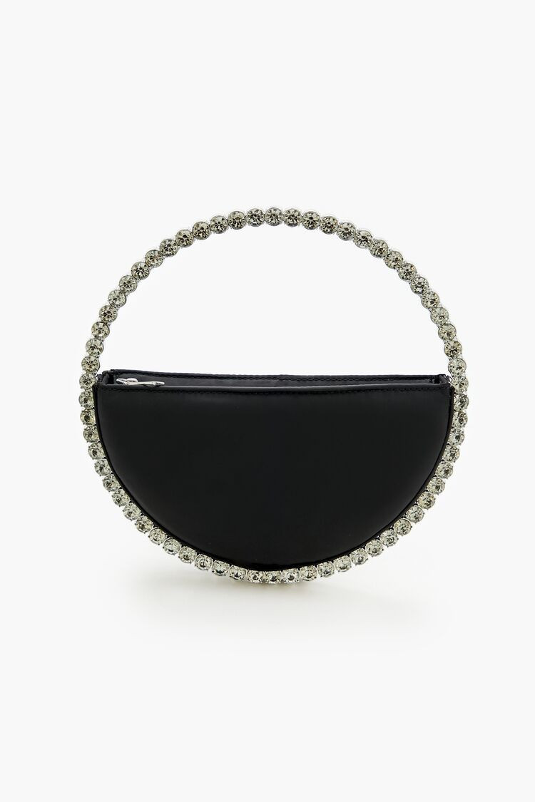 Women's Faux Gem Semi-Circle Clutch Bag in Black | Forever 21