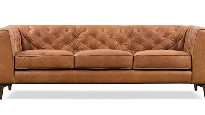 POLY & BARK Essex 89" Sofa in Full-Grain Pure-Aniline Italian Tanned Leather in Cognac Tan | Amazon (US)
