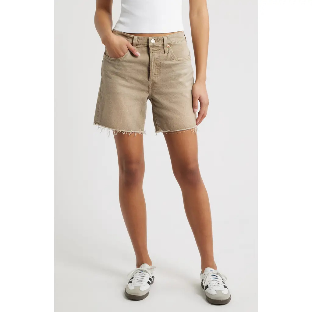 levi's 501® High Waist Mid Thigh Denim Cutoff Shorts in Chipped Winter Twig at Nordstrom, Size 34 | Nordstrom