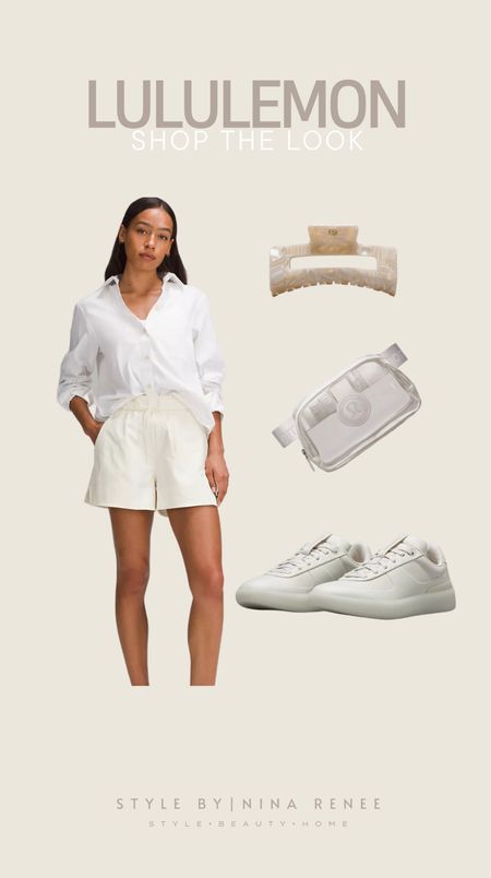 Shop the look from Lululemon. Casual summer fit, these shorts are a summer staple!




Shorts, button up top, belt bag, claw clip, hair clip, sneakers, summer outfits, lululemon outfits, new arrivals lululemon, summer style 

#LTKFindsUnder100 #LTKStyleTip