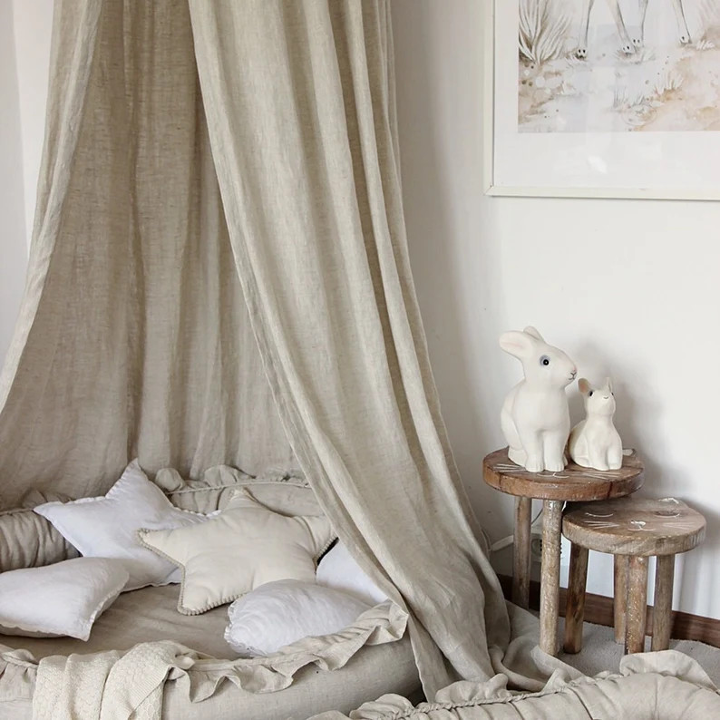 Natural Linen Canopy | Hanging Canopy | Reading Nook Canopy | | Linen Bed Canopy | Linen Bed Tent... | Etsy (US)