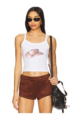 Polychrome Goods Cowboy Hat Tank Top in White from Revolve.com | Revolve Clothing (Global)