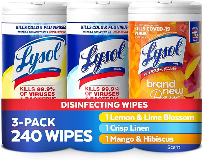 Lysol Disinfectant Wipes Bundle, Dorm Room Essentials, Multi-Surface Cleaning Wipes, For Disinfec... | Amazon (US)