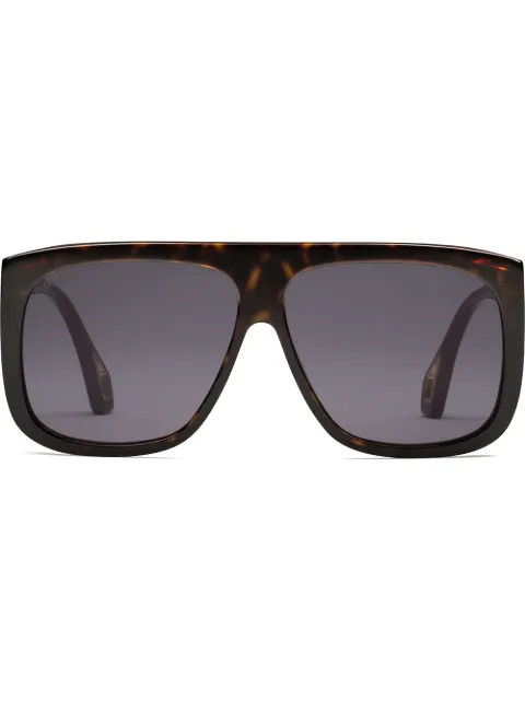 Square-frame sunglasses with blinkers | Farfetch (US)