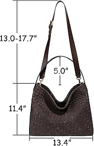 Woven Suede Shoulder Bag for Women Suede Hobo Bag Tote Elegant Handbag Satchel for Work Travel | Amazon (US)