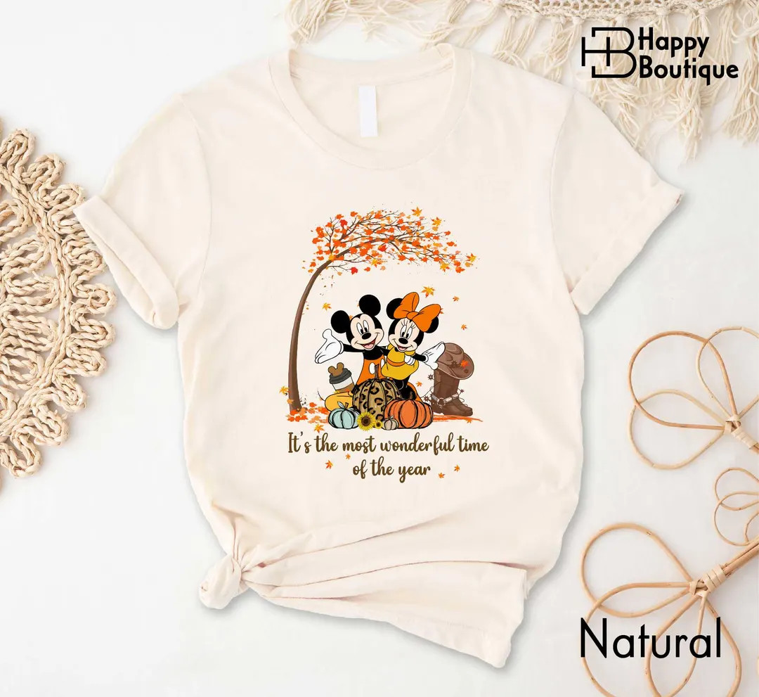It's the Most Wonderful Time of the Year Shirt,fall Season Shirt,disney Fall Shirt,mickey and Min... | Etsy (US)