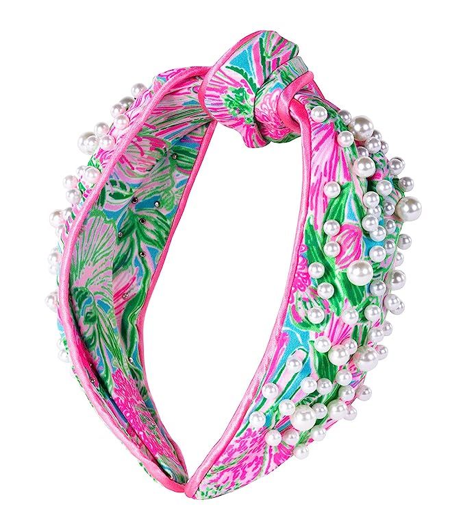 Lilly Pulitzer Knotted Pearl Headband, Cute Embellished Hair Accessories for Women and Girls, Com... | Amazon (US)