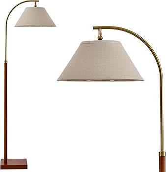 63.25" Gold Floor Lamp for Living Rooms Tall Arc Standing Lamps for Bedrooms Tall Lamps with Foot... | Amazon (US)