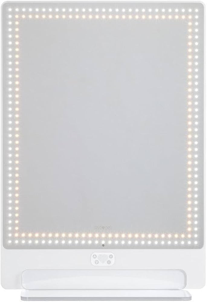 Glamcor Riki Tall Vanity Lighted LED Makeup Mirror (White, Duo with 5X Magnification Mirror) | Amazon (US)